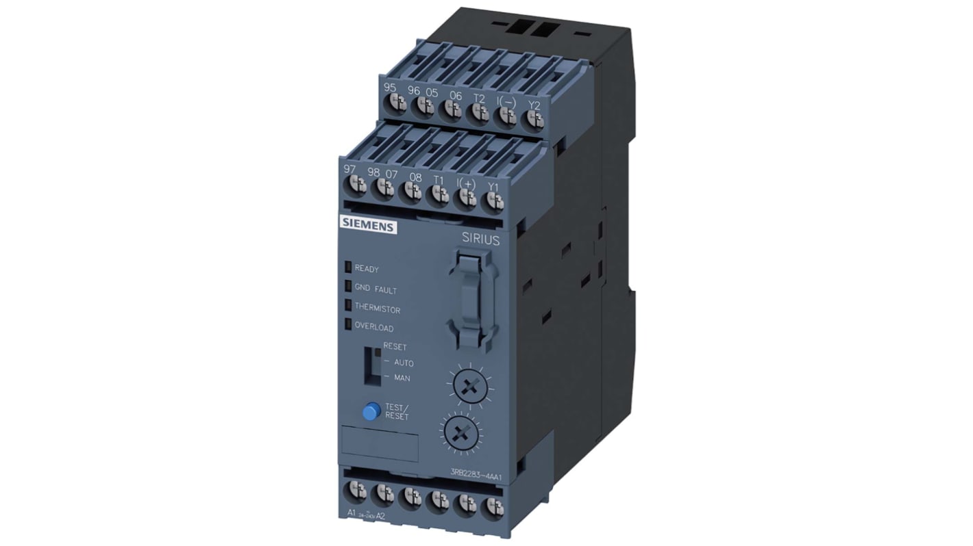 Siemens 3RB Overload Relay 2NO + 2NC, 0.3 → 630 A F.L.C, 6 A Contact Rating, 300 Vdc, DP, SIRIUS