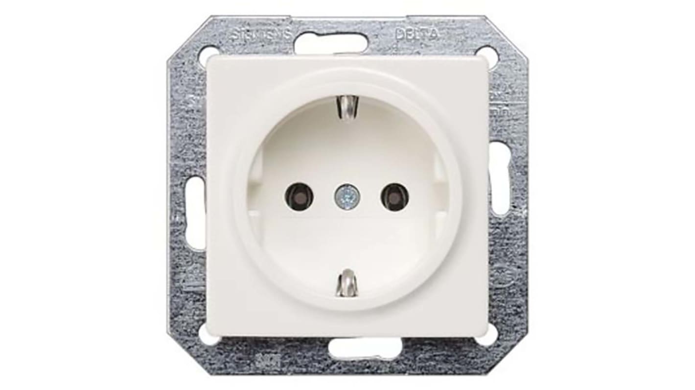 Siemens White 1 Gang Electrical Socket, 2 Poles, 16A, Schuko, Indoor Use