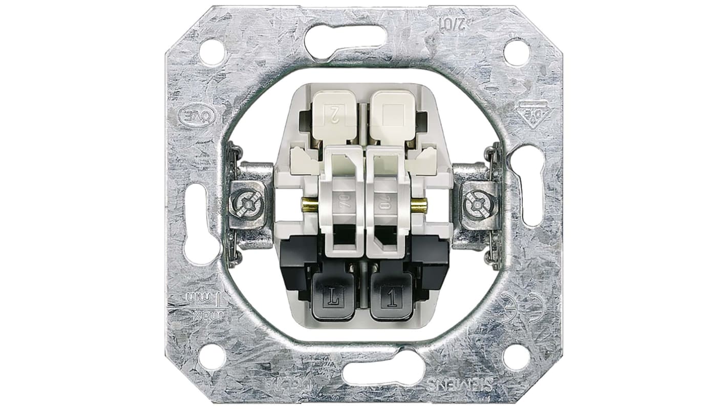 Siemens Rocker Light Switch, 2 Way, 2 Gang, Delta