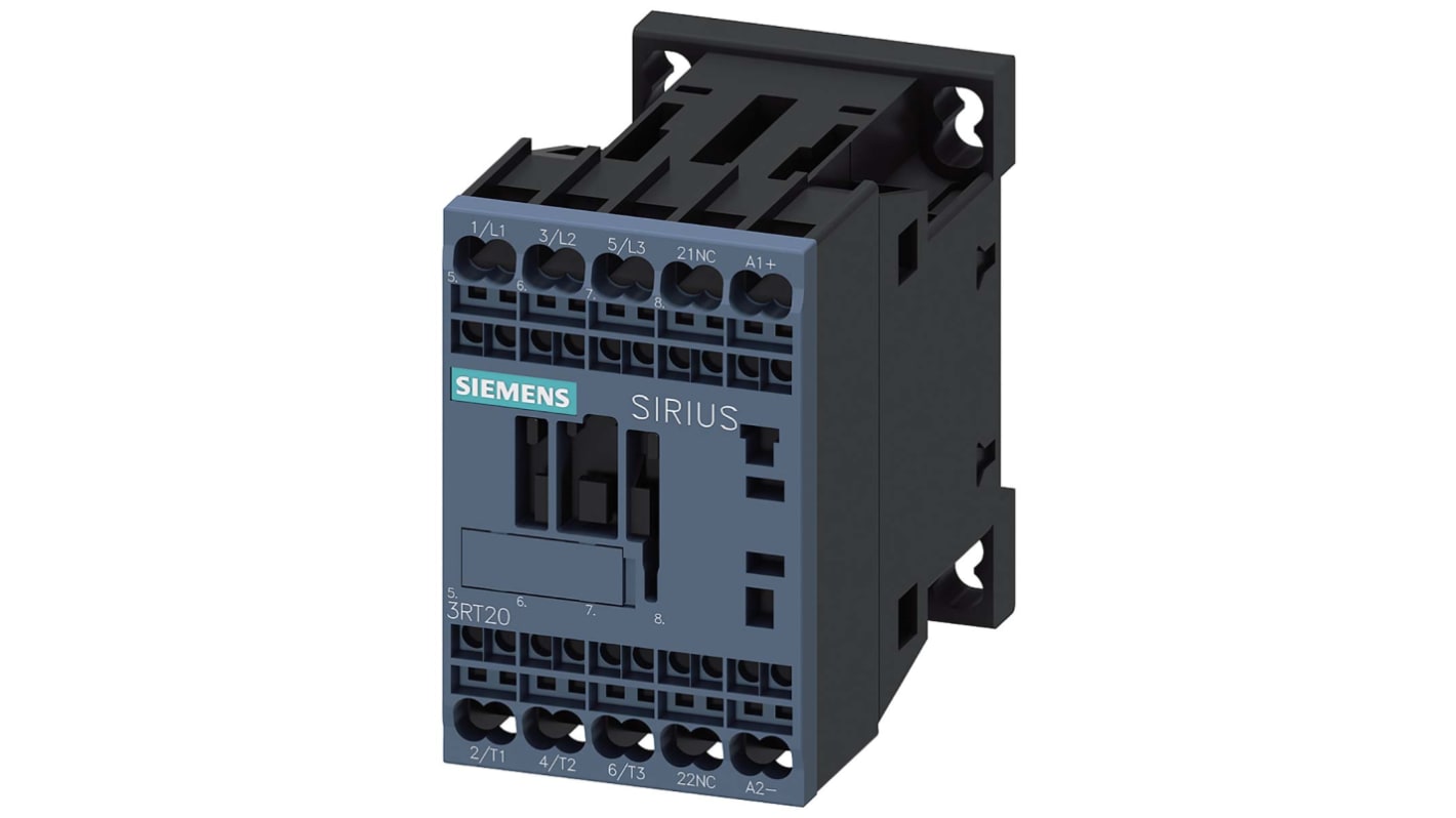 Contattore Reversibile Siemens, 3 poli, 1NC, 12 A, 5,5 kW, bobina 24 V c.c.