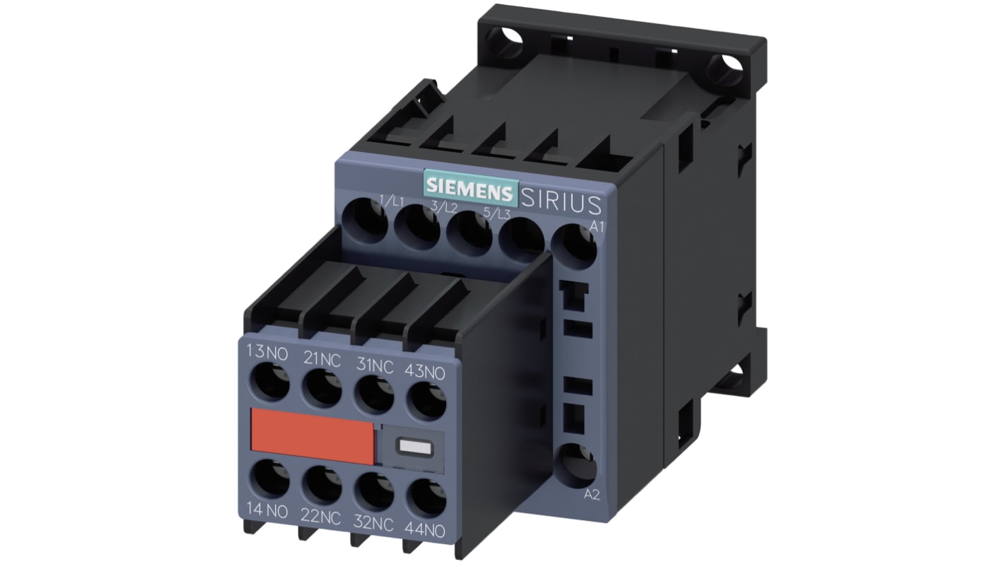 Siemens SIRIUS 3RT Size S00, 3RT2 Contactor, 230 V ac Coil, 3-Pole, 7 A, 3 kW, 2NO + 2NC