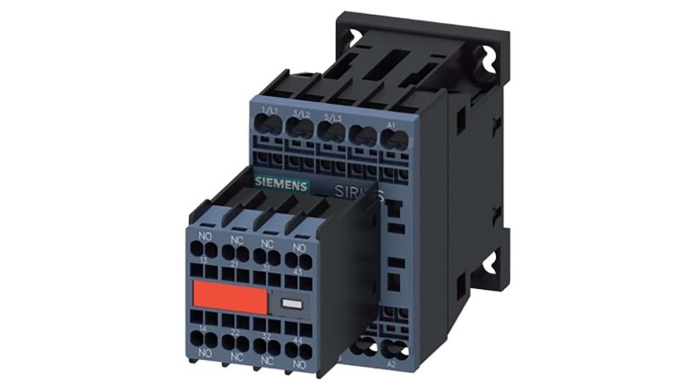 Siemens SIRIUS 3RT Size S00, 3RT2 Contactor, 24 V dc Coil, 3-Pole, 12 A, 5.5 kW, 2NO + 2NC