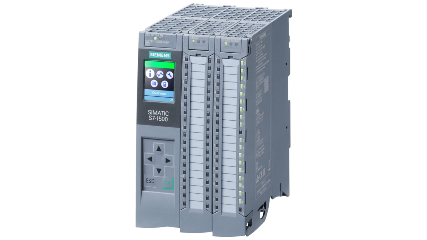 Siemens SIMATIC S7-1500 Series PLC CPU for Use with SIMATIC S7-1500 Series, 16 (Digital) 5 (Analogue)-Input, Analogue,