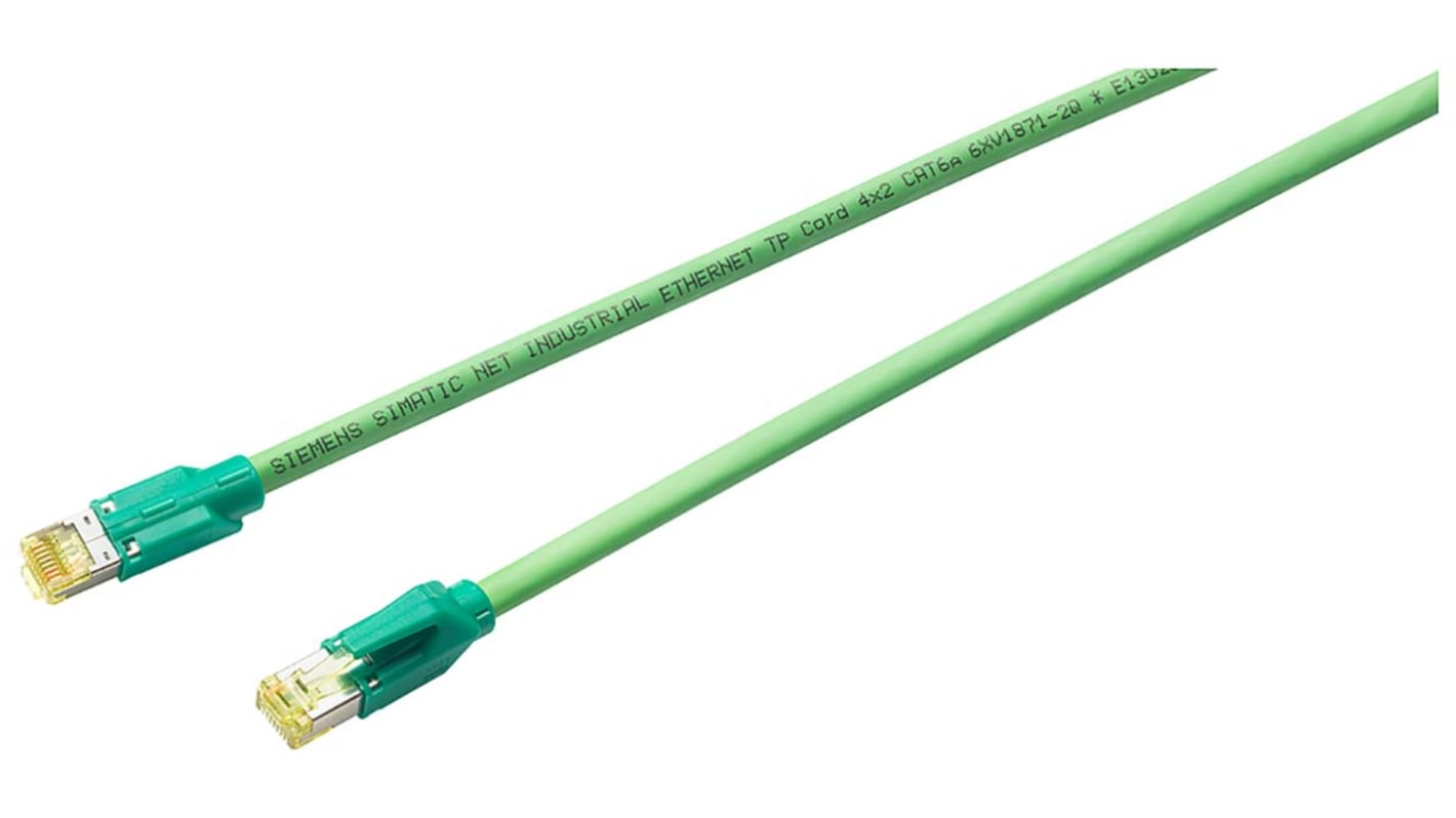 Siemens 0.5m超六类屏蔽网线, 绿色, RJ45公插转RJ45公插, 6XV1870系列