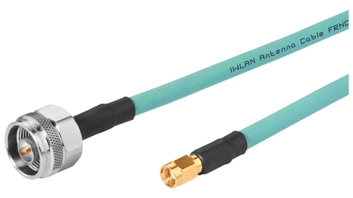 Siemens Male N Type to Male RP-SMA Coaxial Cable, 5m, Terminated