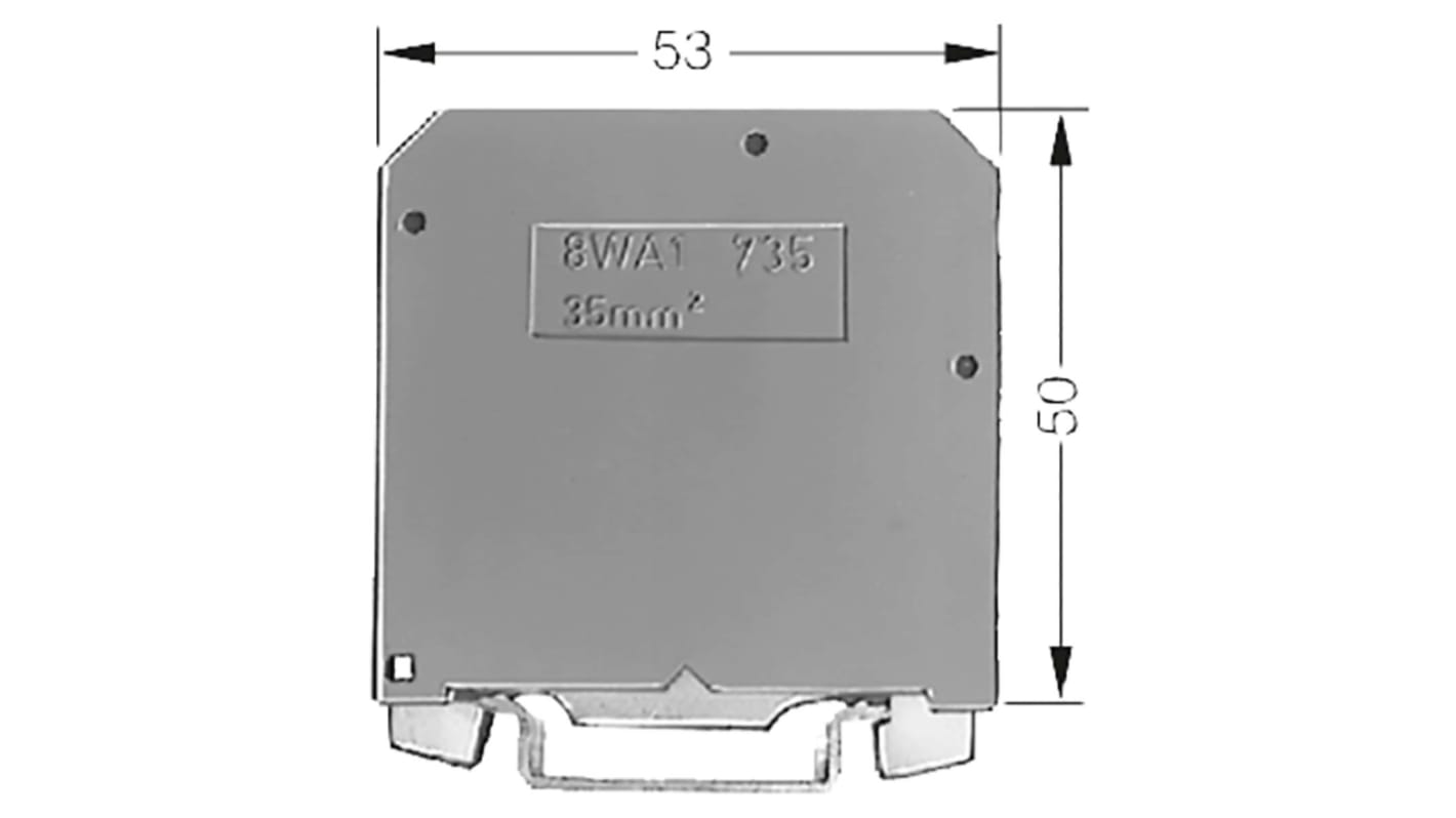 Bloque terminal de tierra, 2 vías, Tornillo, 2 AWG