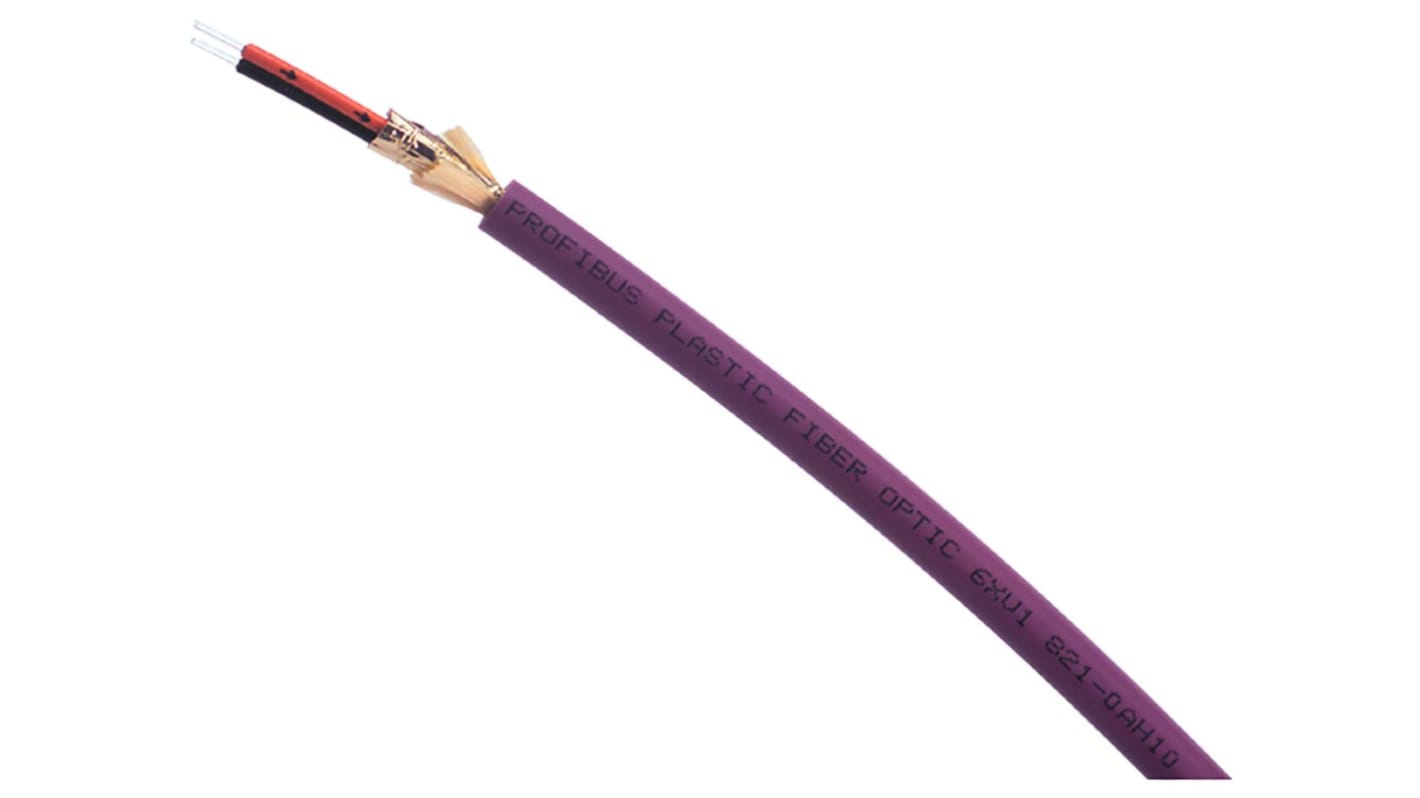 Fibra ottica Siemens, curvatura min 100 mm, guaina in PVC Viola, 2 conduttori di Ø 980/1000μm