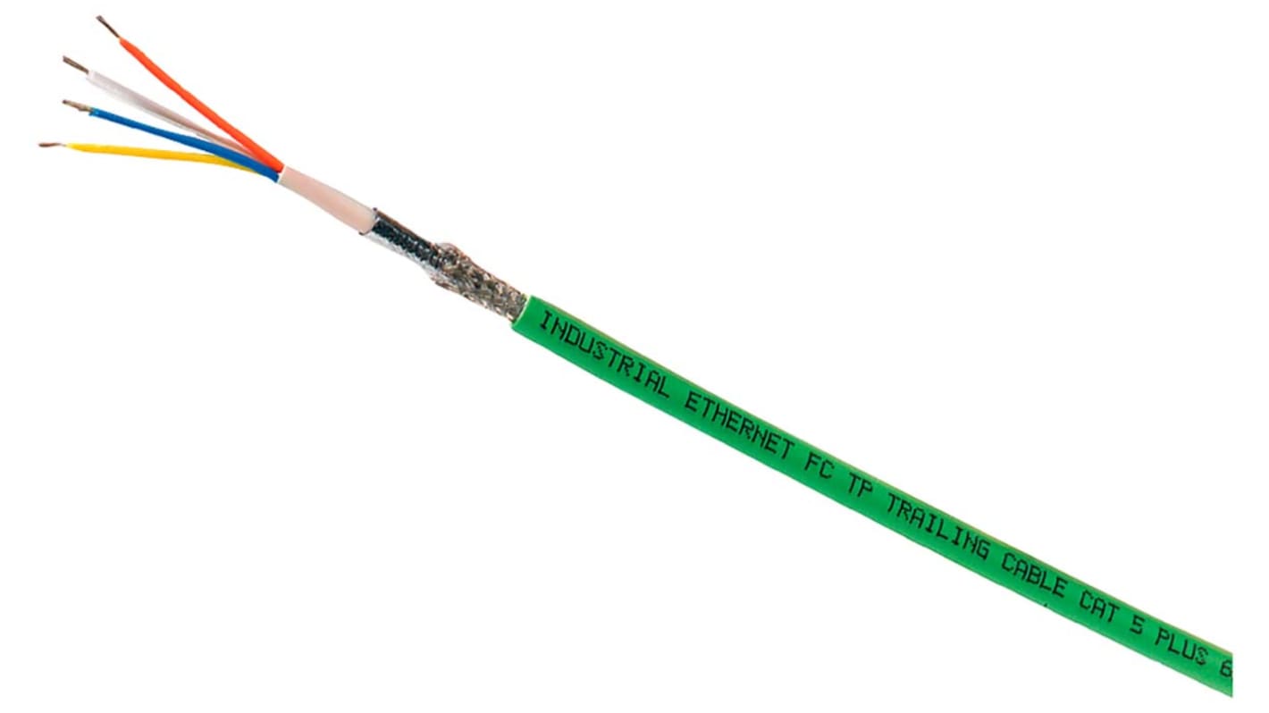 Siemens, 20m Cat5, Green, STP Shielded, Unterminated Polyurethane Sheath