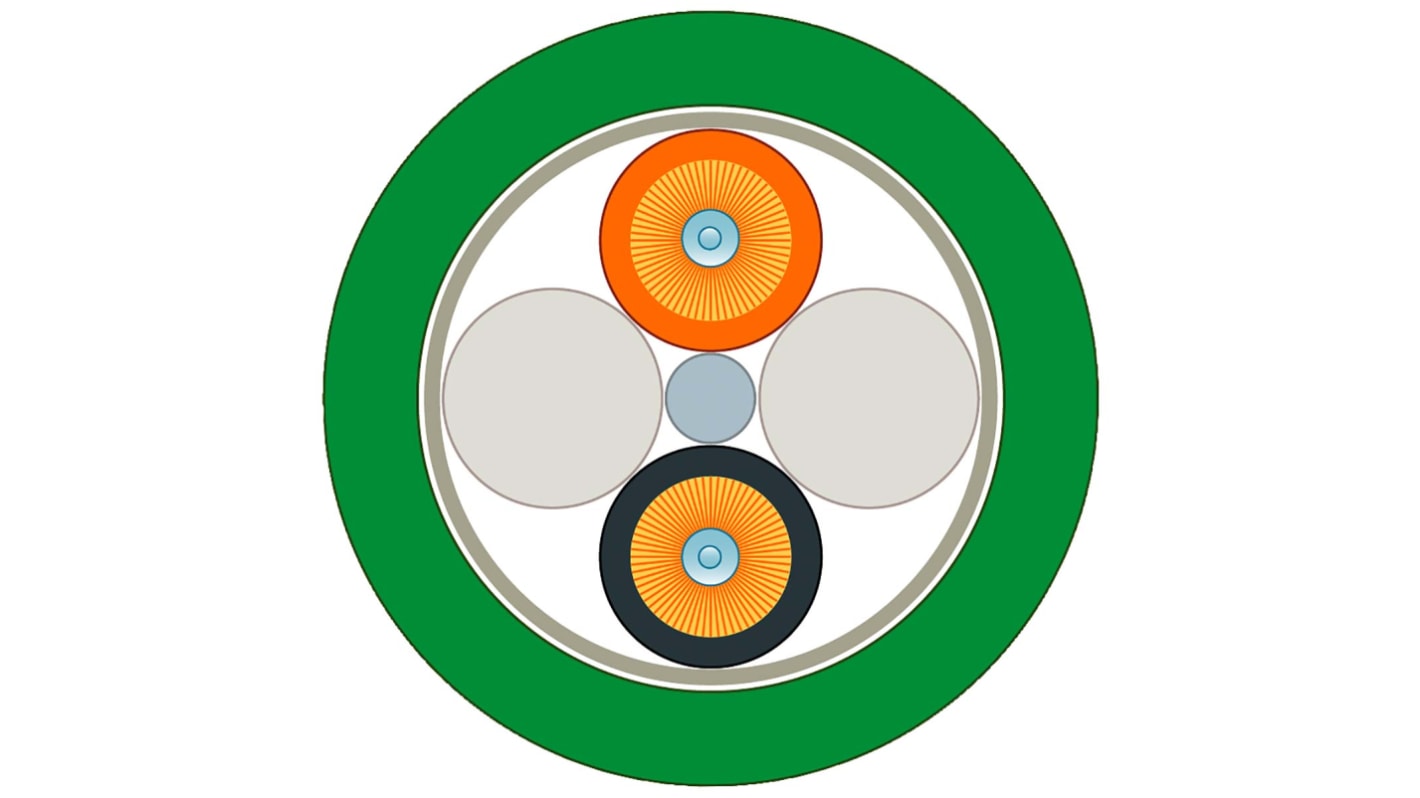 Siemens Multi Mode Fibre Optic Cable, 62.5/230μm, Green, 20m