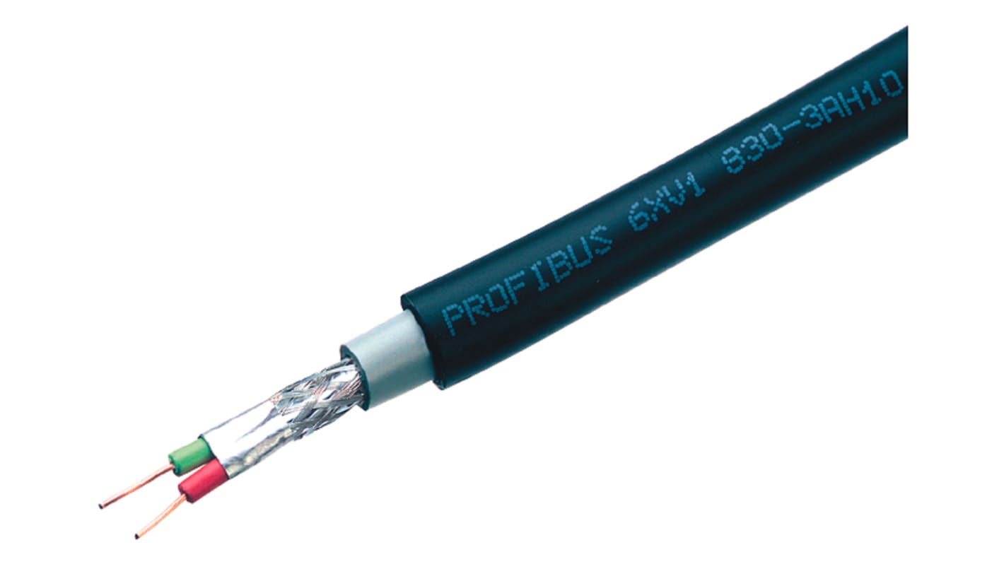 Siemens 6XV1830 Series Data Cable, 2 Cores, 91.6 mm², Screened, 20m, Aluminium Foil, Tinned Copper Braid Shield,