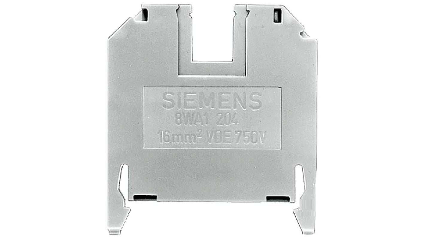 Siemens 8WA Series Beige Non-Fused DIN Rail Terminal, Screw Termination