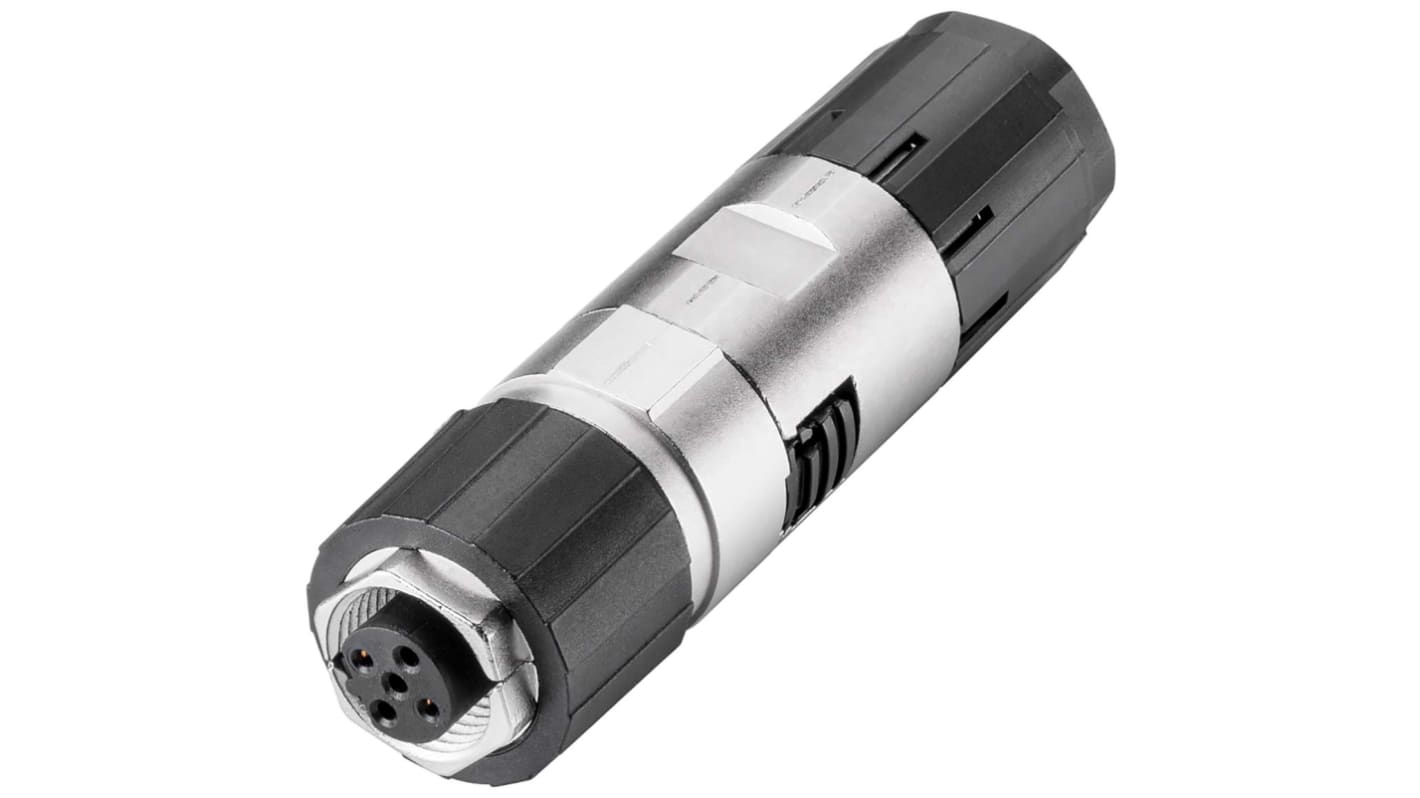 Siemens M12圆形连接器插座, 5芯, 电缆安装, 插入式端接, IP65，IP67, 6GK系列