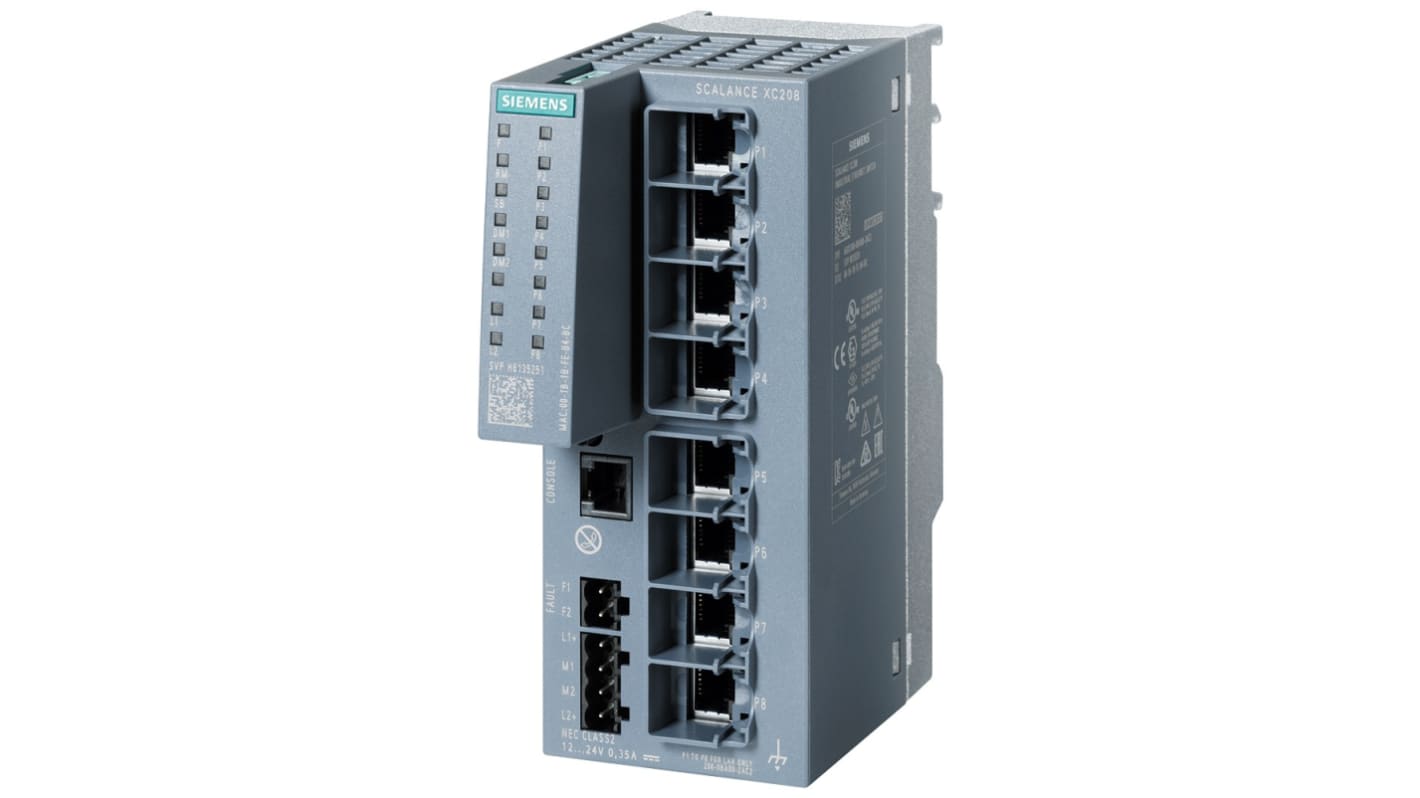Siemens 8口管理型以太网交换机, 8个RJ45口
