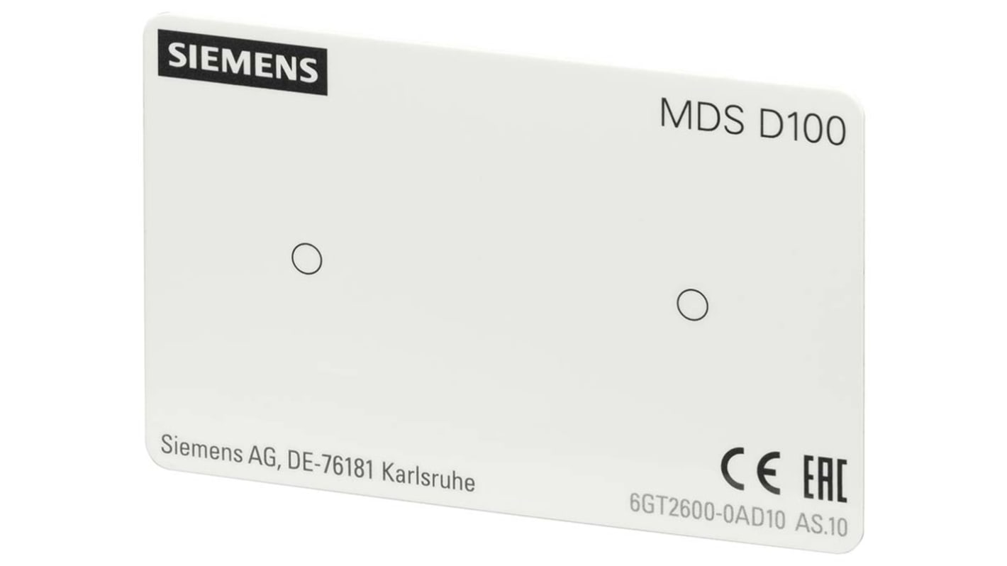 Transponder RFID Siemens 6GT2600-0AD10, gamma di rilevamento 650 mm, IP68, 85 x 54 x 0,8 mm