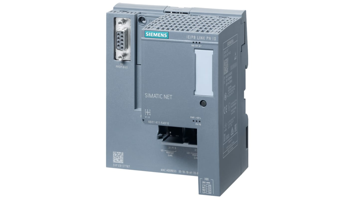 Hub industrial Siemens 6GK1411-5AB10, 2 puertos RJ45, Montaje Carril DIN, 10/1000Mbit/s