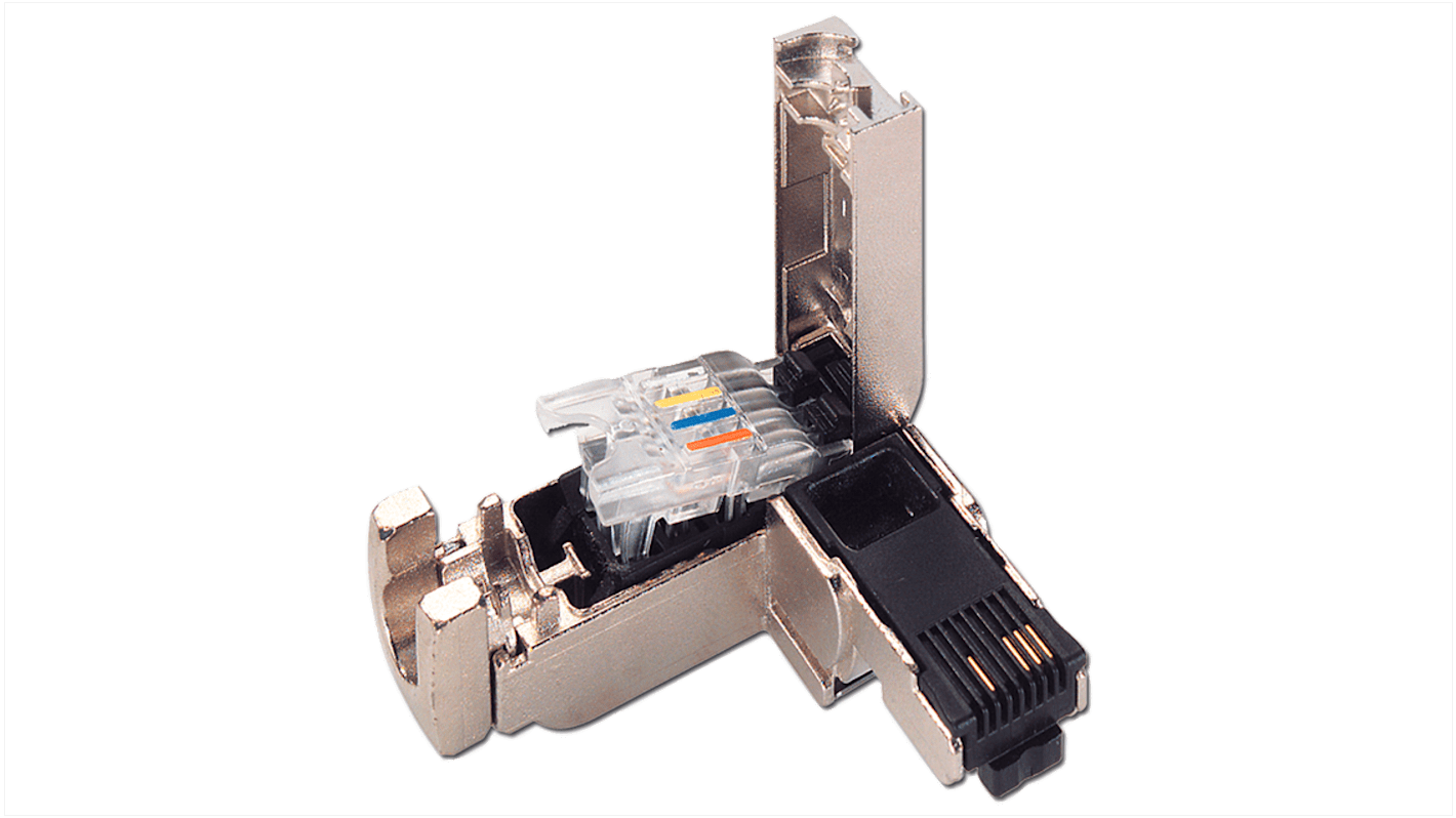 Siemens 6G Series Male RJ45 Connector, Cable Mount, Cat6 Right Angle 2 x 2 Port 4 -Way