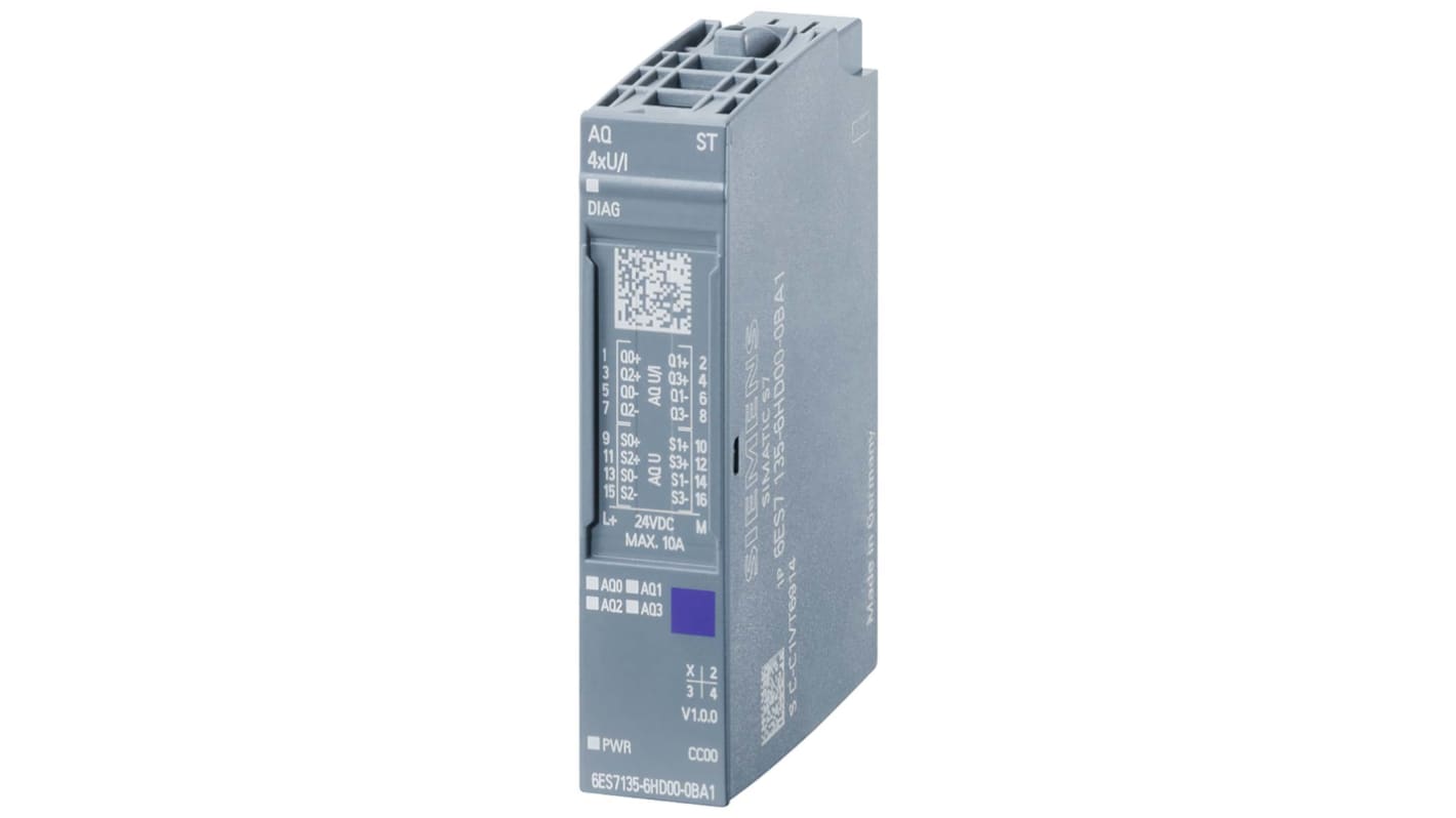 Moduł z wyjściem analogowym Siemens Analogowy moduł wyjściowy SIMATIC S7-1200 Analogowa 6ES7135-6HD00-0BA1 73 x 15 x 58