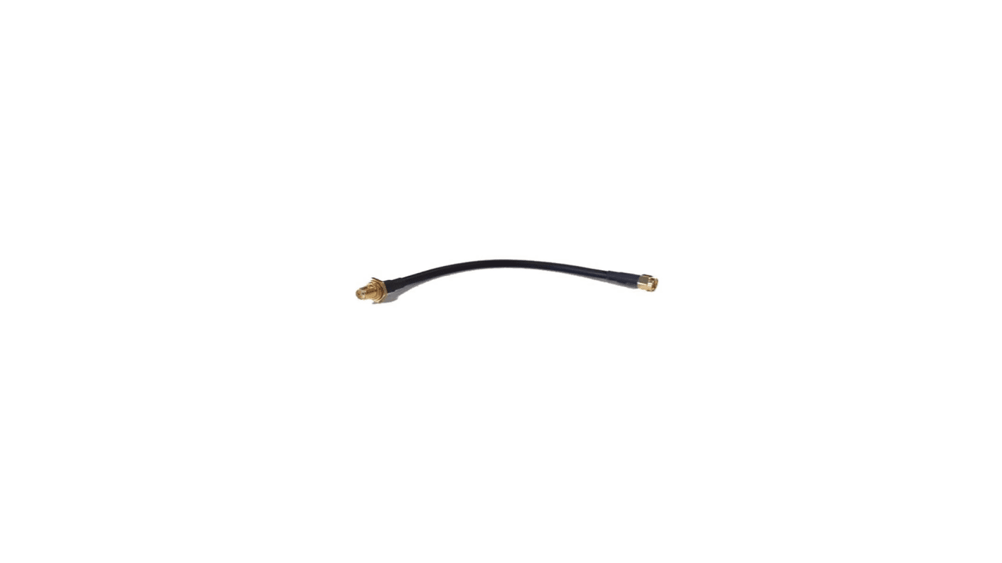 Cable coaxial RG58 RF Solutions, 50 Ω, con. A: SMA, Macho, con. B: SMA, Hembra, long. 200mm Negro
