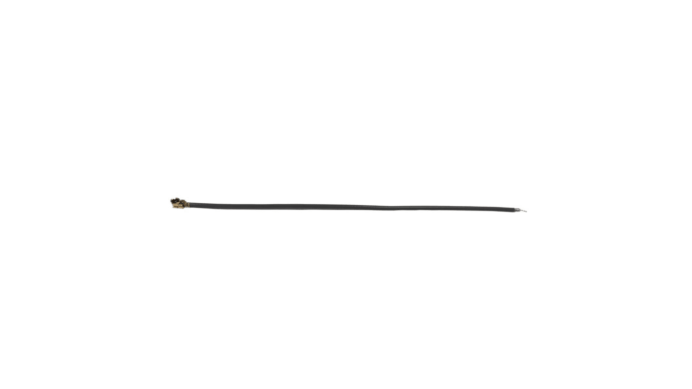 Cable coaxial RF Solutions, 50 Ω, con. A: U.FL, con. B: Sin terminación, long. 100mm Negro
