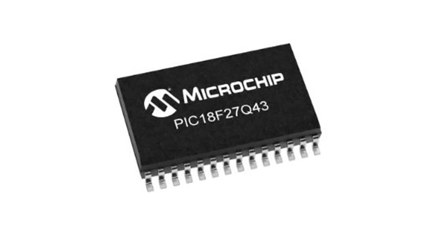 Microchip PIC18F27Q43-I/SS, 8bit PIC Microcontroller, PIC18, 32MHz, 128 kB Flash, 28-Pin SSOP