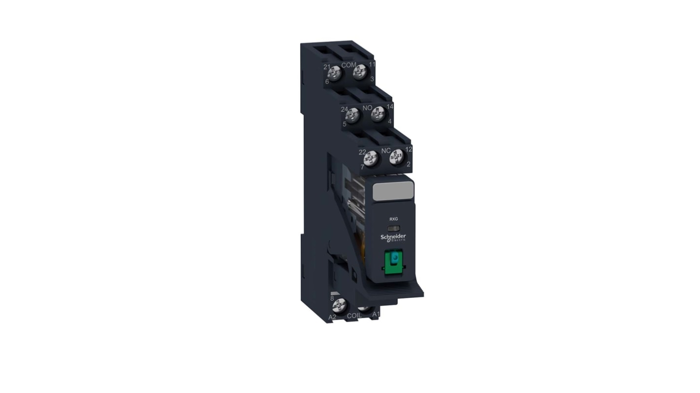 Schneider Electric Harmony Relay RXG Series Interface Relay, DIN Rail Mount, 24V dc Coil, DPDT, 5A Load
