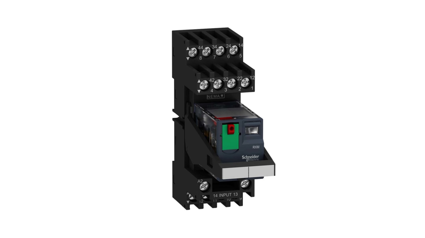 Schneider Electric Harmony Relay RXM Series Interface Relay, DIN Rail Mount, 230V ac Coil, 4PDT, 4-Pole