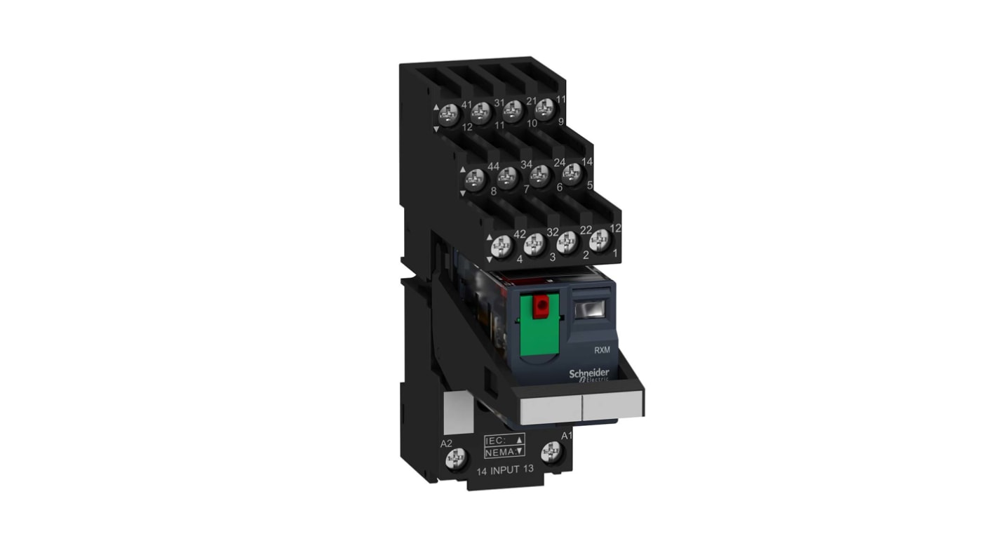 Schneider Electric Harmony Relay RXM Interface Relais 230V ac, 4-poliger Wechsler DIN-Schienen