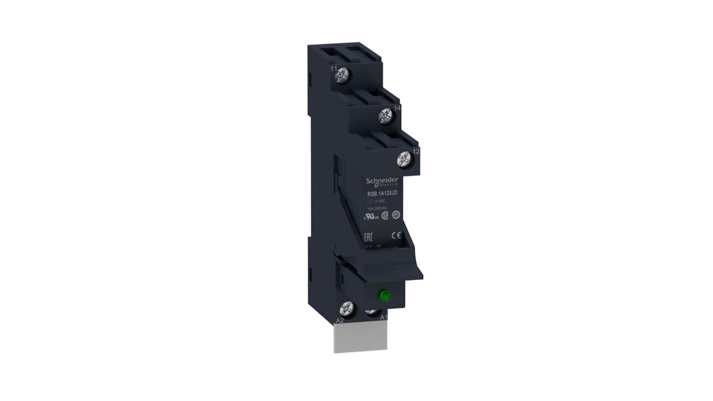 Schneider Electric Harmony Relay RSB Interface Relais 12V dc, 1-poliger Wechsler DIN-Schienen 250V