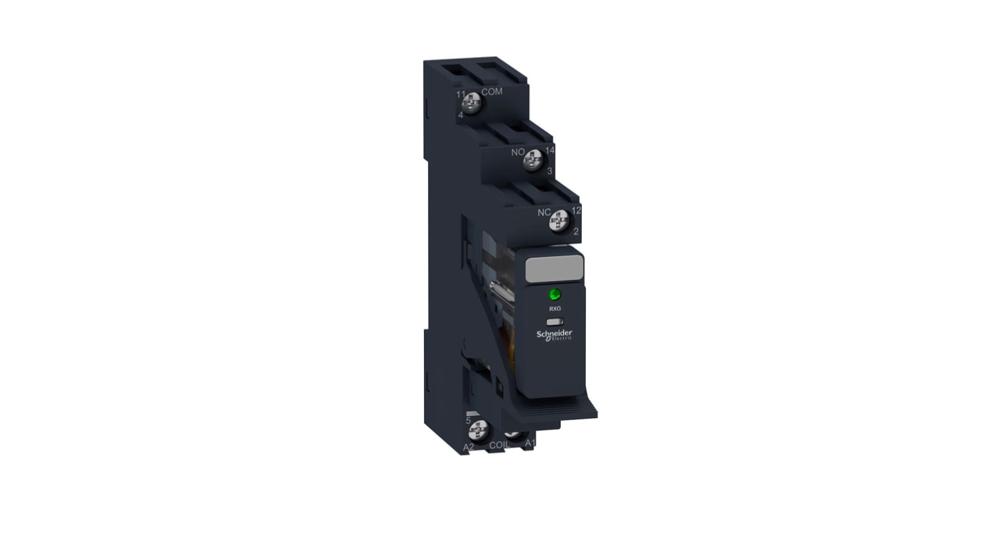 Schneider Electric Harmony Relay RXG Interface Relais, 24V / 24V dc 24V dc, 1-poliger Wechsler DIN-Schienen 250V