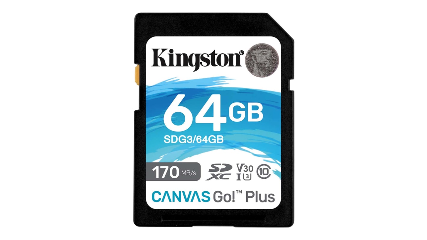 Kingston 64 GB SDXC SD Card, A2, Class 10, U3, UHS-I, V30