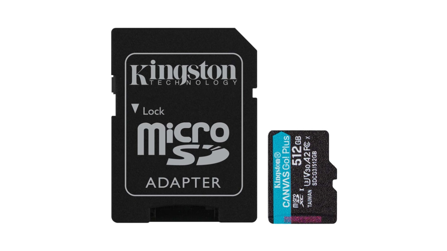 Kingston Canvas Go! Plus MicroSDXC Micro SD Karte 512 GB Class 10, 3D TLC
