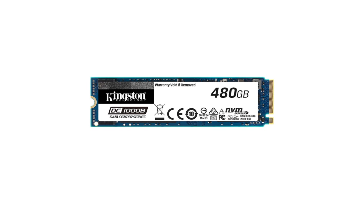 Kingston DC1000B, DC1000B M.2 NVMe SSD, M.2 (2280) Intern HDD-Festplatte NVMe PCIe Gen 3 x 4, 3D TLC, 480 GB, SSD