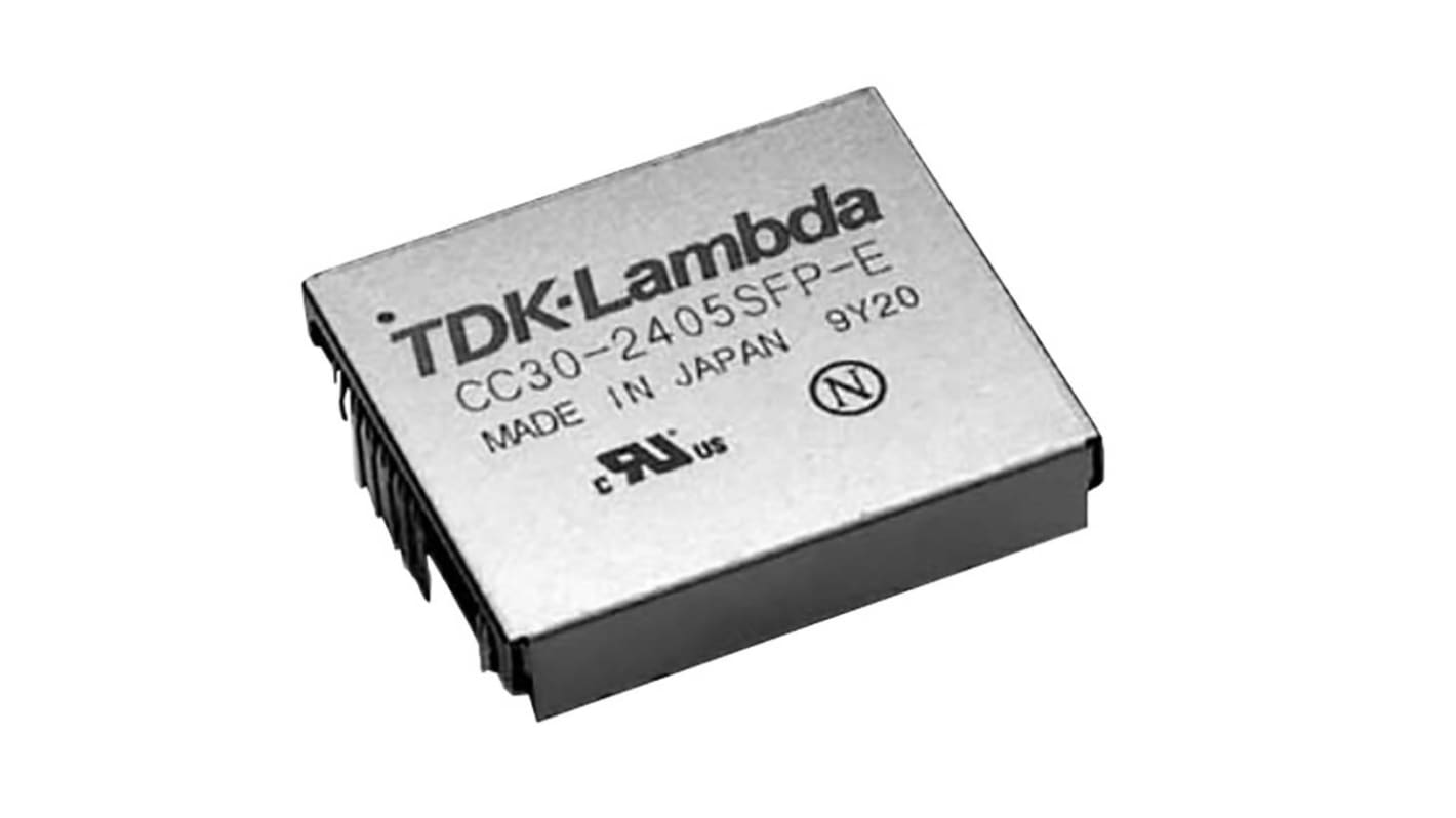 TDK-Lambda CC-P-E DC-DC Converter, 15V dc/ 2A Output, 18 → 36 V dc Input, 30W, Through Hole, +85°C Max Temp