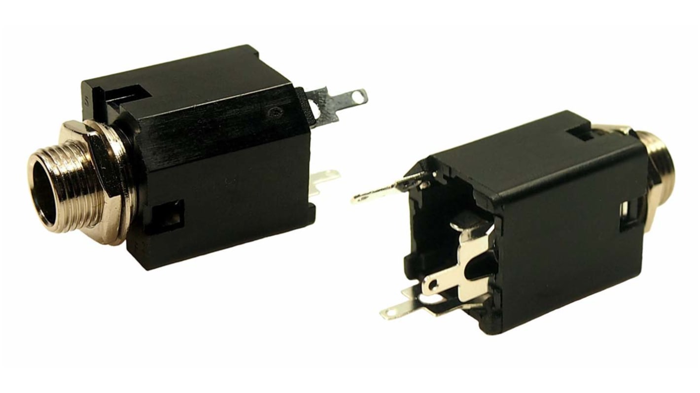 Connettore jack, 6.35 mm, Femmina, Montaggio PCB Stereo