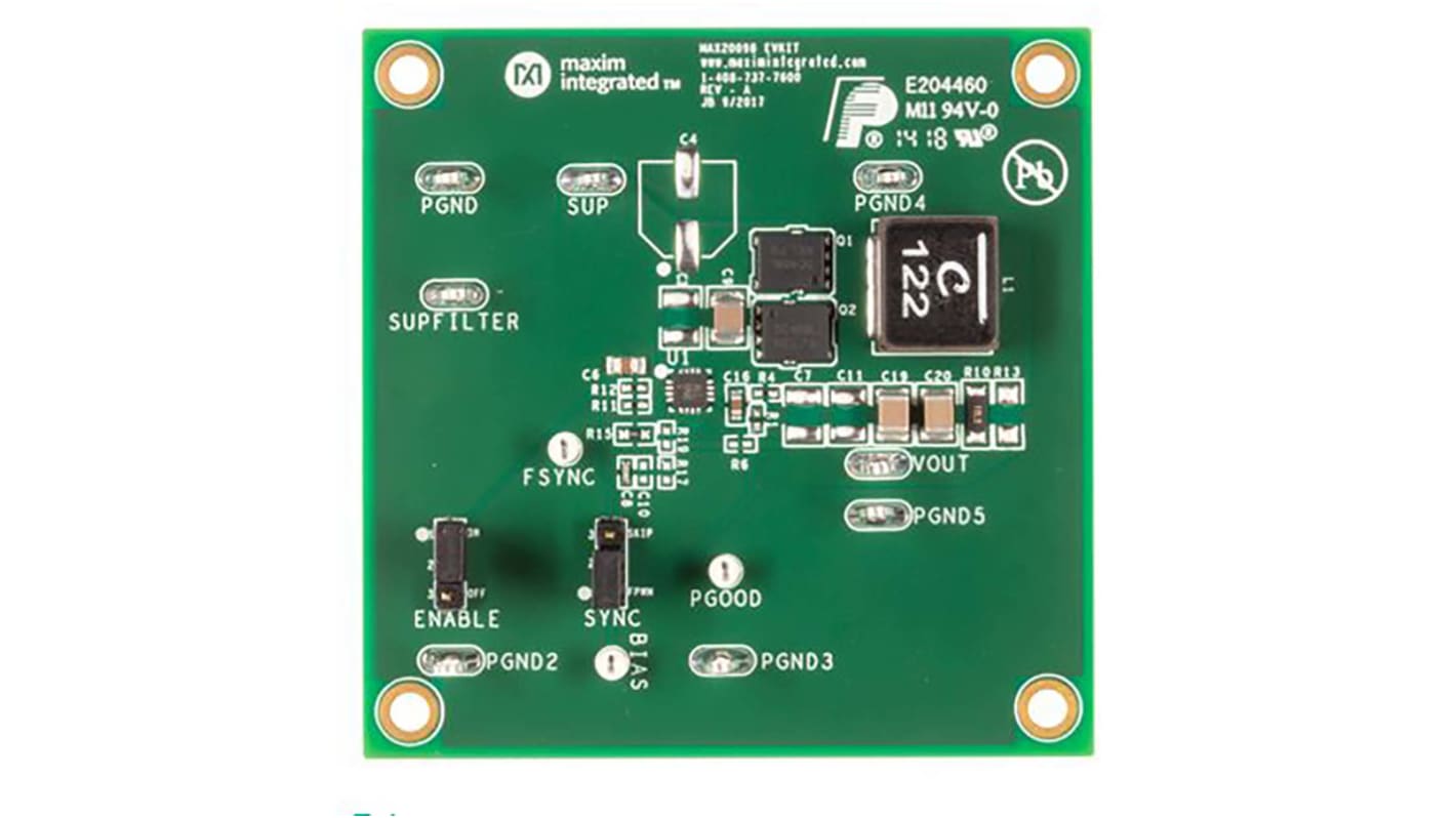 Reguladores de interruptor de reducción/retorno MAX20098ATEC/VY+, 50mA TQFN-EP, 16 pines, Ajustable, 2,2 MHz