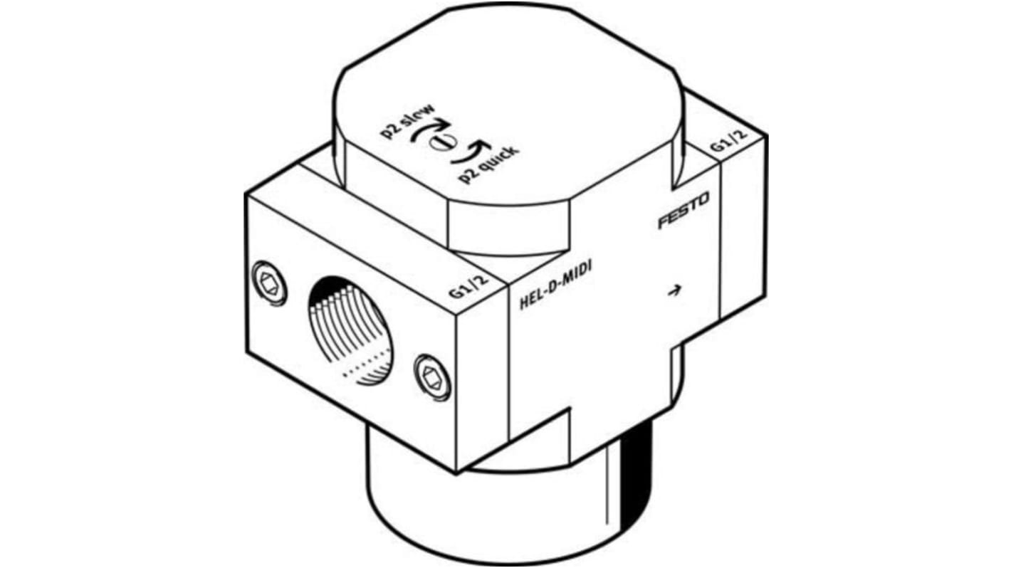 Festo Hel Pneumatik-Steuerventil, manuell, 2/2 Closed, Monostable, G1/4, 1/4