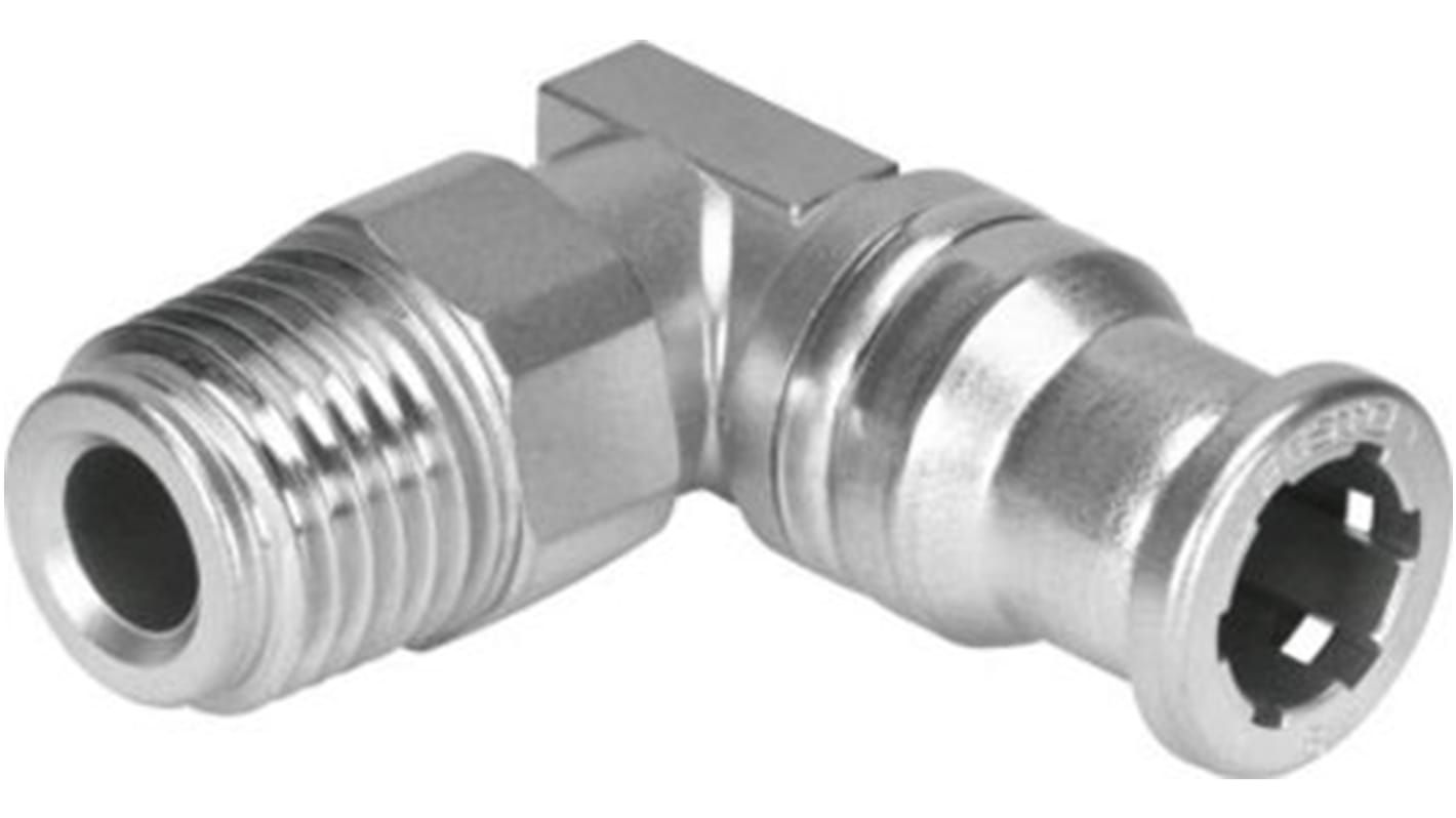 Festo CRQSL Series Elbow Threaded Adaptor, R 3/8 Male to R 3/8 Male, Threaded Connection Style, 162877