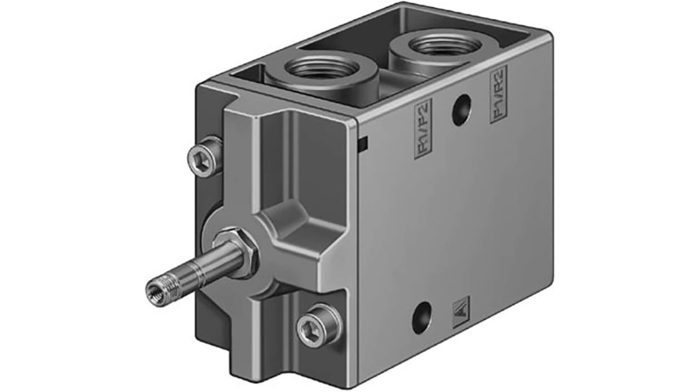 Festo 3/2 Closed, Monostable Pneumatic Solenoid/Pilot-Operated Control Valve - Electrical G 1/2, G 1/8 MFH Series,