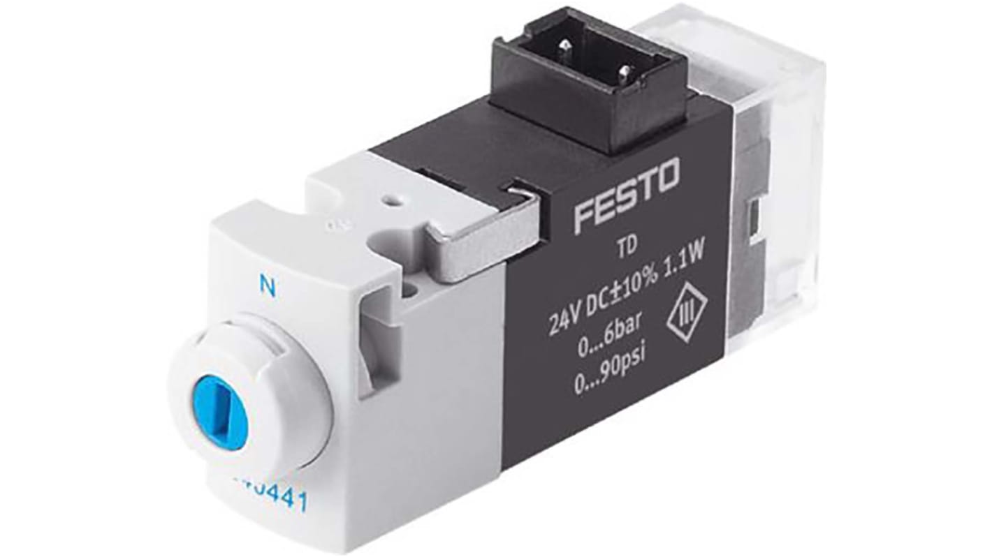 Válvula de control de accionamiento piloto de solenoide neumática Festo, Serie MHA1, Función 3/2 Closed, Monostable,