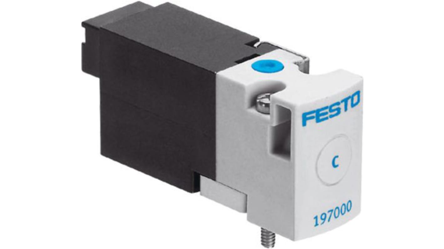 Festo 3/2 Closed, Monostable Pneumatic Solenoid/Pilot-Operated Control Valve - Electrical MHA1 Series, 197001