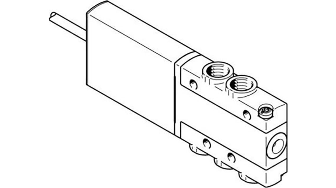 Festo 5/2 Monostable Pneumatic Solenoid/Pilot-Operated Control Valve - Electrical M7 MHE2 Series, 525115