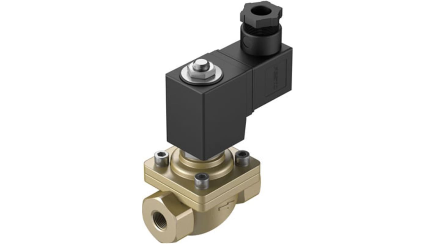 Festo 2/2 Closed, Monostable Pneumatic Solenoid/Pilot-Operated Control Valve - Electrical G 1/4 VZWF Series, 1492222