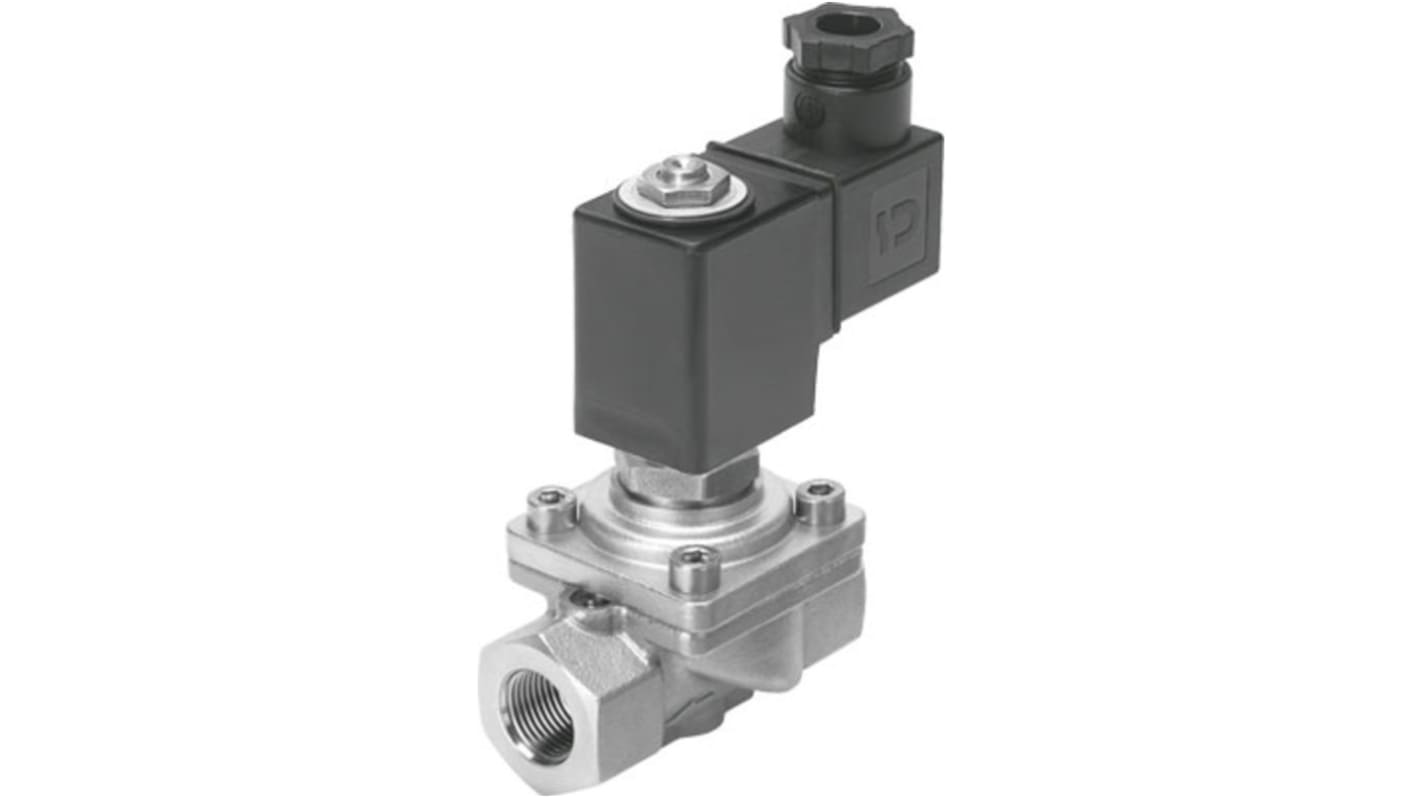 Festo 2/2 Closed, Monostable Pneumatic Solenoid/Pilot-Operated Control Valve - Electrical NPT 3/8 VZWF Series, 1492167