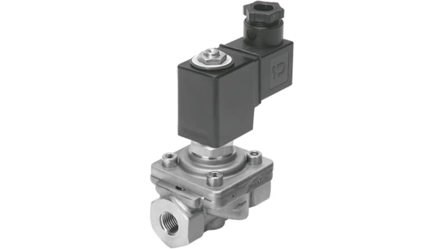 Festo 2/2 Closed, Monostable Pneumatic Solenoid/Pilot-Operated Control Valve - Electrical G 1/4 VZWF Series, 1492342