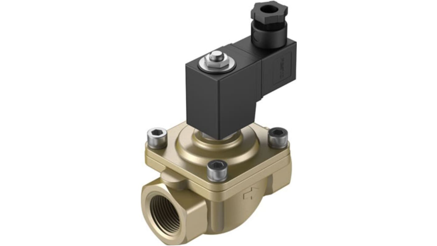 Festo 2/2 Closed, Monostable Pneumatic Solenoid/Pilot-Operated Control Valve - Electrical G 1 VZWF Series, 1492130