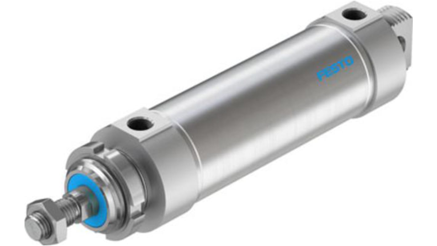 Festo Pneumatic Roundline Cylinder - 196055, 63mm Bore, 125mm Stroke, DSNU Series, Double Acting