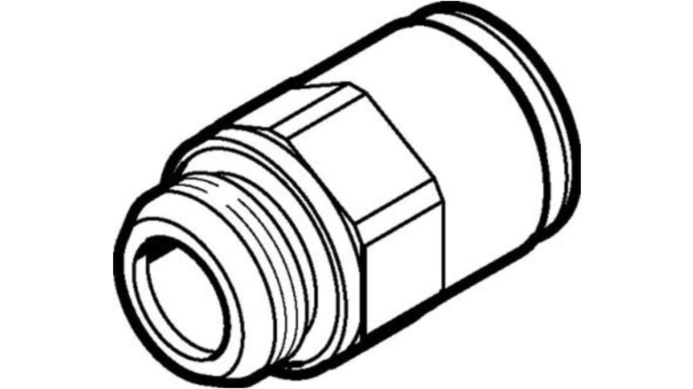 Festo 558666 G1/4 Stecker x 10-mm-Steckanschluss Gerader Gewindeadapter, Gewinde-zu-Rohr