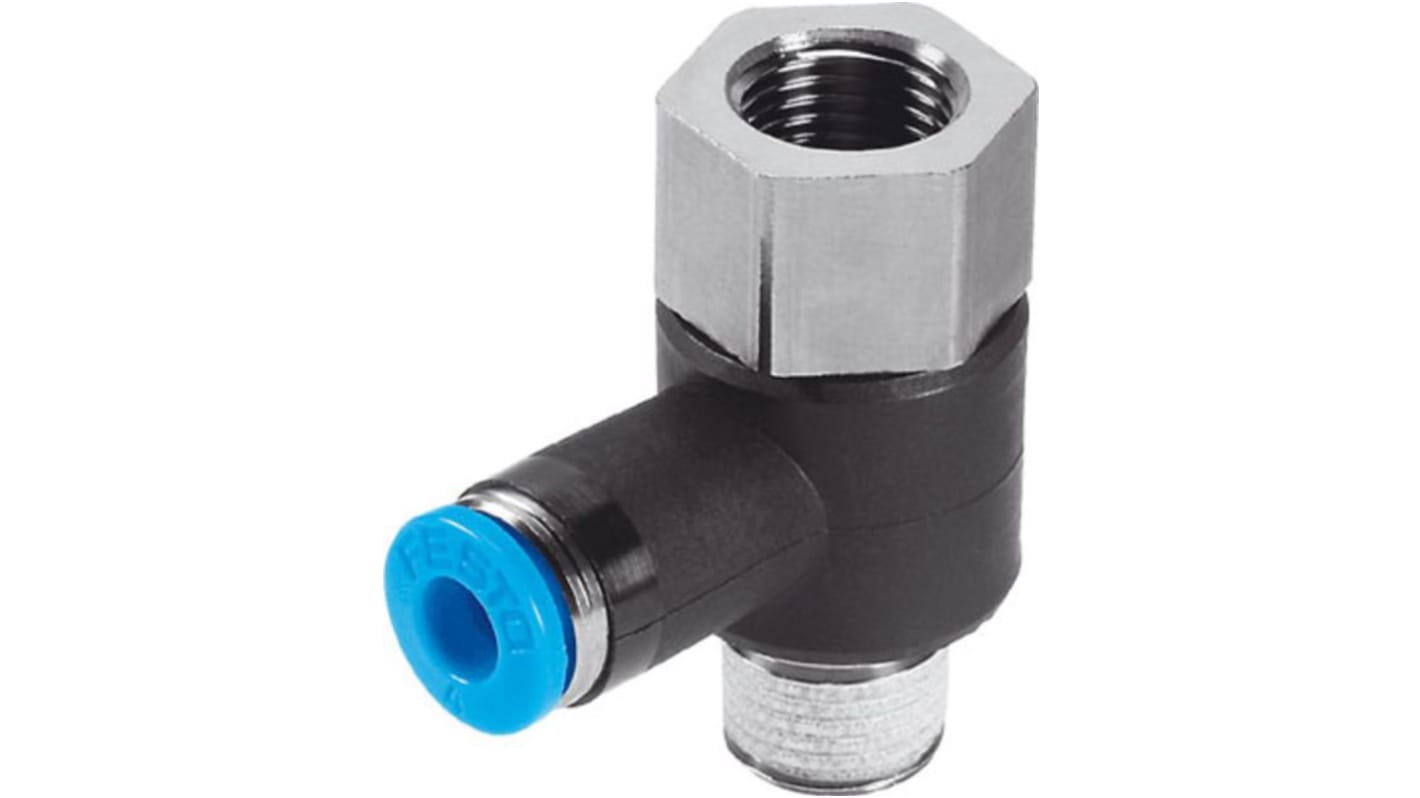 Festo Tee Threaded Adaptor, G 3/8 Female to Push In 10 mm, Threaded-to-Tube Connection Style, 153189