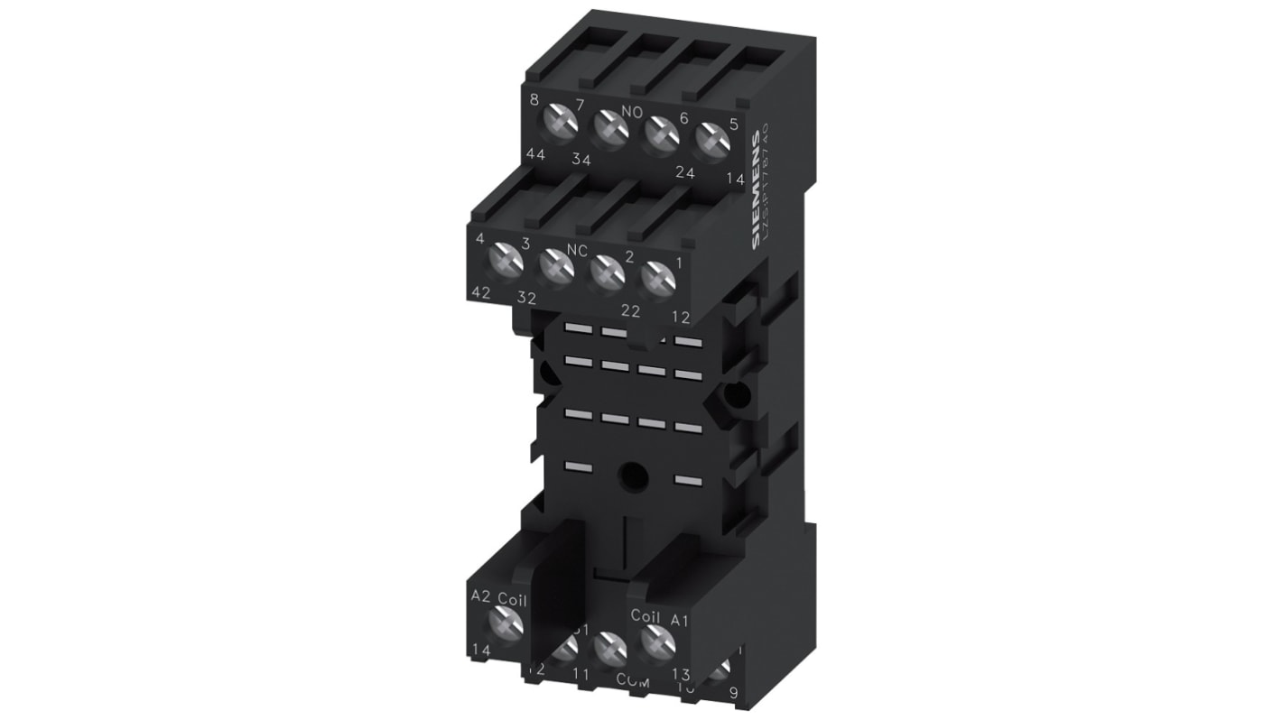Siemens LZS 0 Pin Snap-On Rail Mount Relay Socket, for use with PT Relay