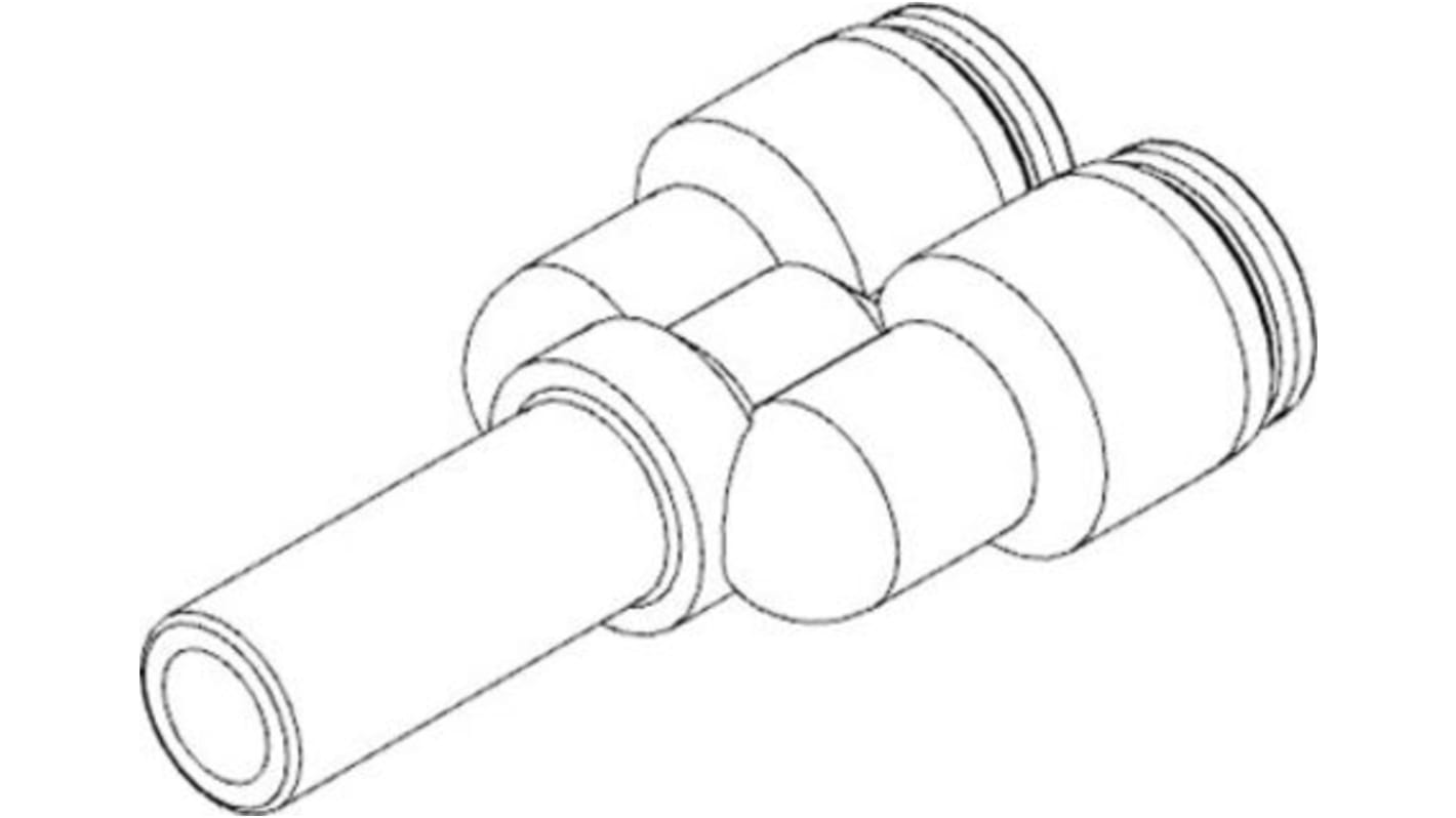 Festo QSY Series Y Tube-to-Tube Adaptor, Push In 12 mm to Push In 10 mm, Tube-to-Tube Connection Style, 133151